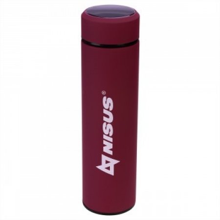 Термос NISUS N.TM-049-R с термодатчиком красный 0.45л