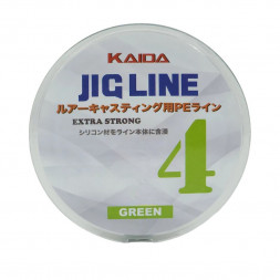 PE41-12 Шнур JIG Line 4x Kaida,  100м, 30 lb, green