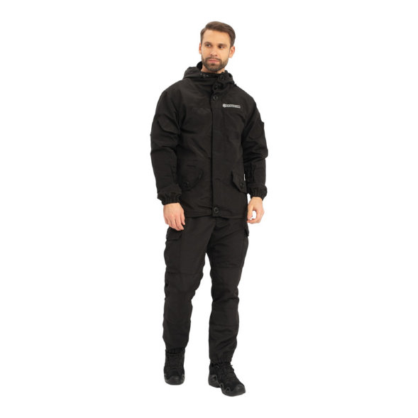 Костюм Горка-3 черный тк. смесовая рип-стоп р.60-62/170-176 Huntsman
