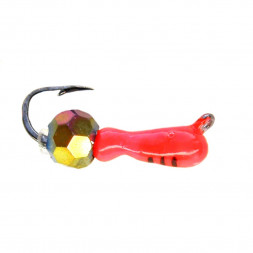 Мормышка вольфрамовая Рефлекс-М 2 Муравей Красн , Черн Полос+ Шар Гранен Хамел 0,3гр 1шт.